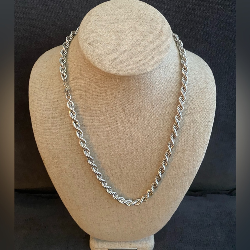 Monet Vintage Silver Tone Rope Chain